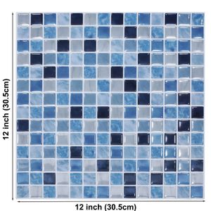 3D壁パネルVividTiles 3Dスクエアウォールデカールステッカーセルフ接着モザイクタイルdiyキッチンバスルームホームウォールバックスプラッシュ装飾230715