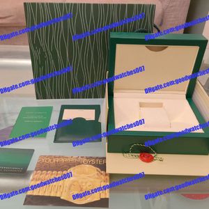 Wachboxen Factory Lieferant Green Original Box Papers Geschenke Uhrenboxen Leder -Bag -Karte für 116610 116660 116710 116613 116500 126610 Uhrenboxen