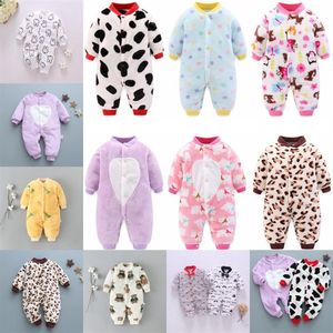 Pijama recém-nascido bebê primavera inverno roupas infantil jaqueta para meninas macacão meninos flanela macia bebê macacão 0-18 meses 1532 Y2343p