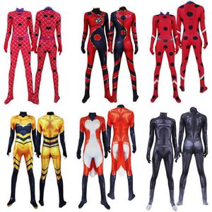 Anime Queen Bee Costume Suit Fox Cosplay Rena Rouge Costumi Cat Noir Cosplay Per Bambini Adulti Halloween Tute Zentai G0925294k