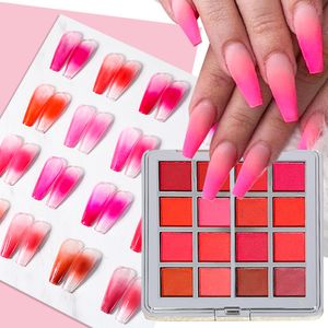 Nail Glitter 161012 Colors Solid Powder Set Art Pink Red Gradient Pigment Ombre Manicure Summer Watercolor Chrome Dust Decoration 230714