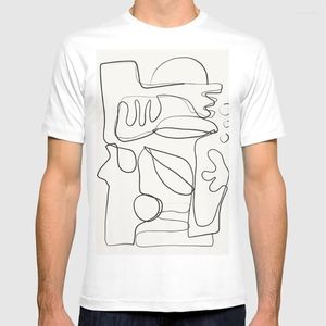 Men's T Shirts Abstract Line Art 10 Shirt Black And White Plant Minimalist Modern