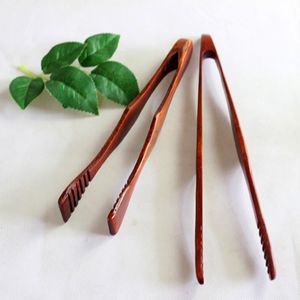 Cooking Utensils 27CM Wooden Food Tongs Kitchen NonSlip AntiScalding Baking Barbecue Bread Portable Picnic Tools 230714