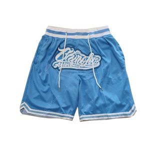 Mäns shorts basket shorts Carolina Four Pocket Pocket dragkedja sömnad broderi högkvalitativ utomhussport shorts strandbyxor blå 230714