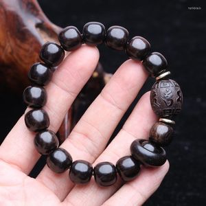 Ebony Ebony Beaded Bransoletka 12 mm sześć znaków prawdziwe słowo