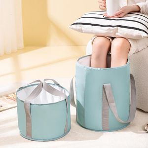 Badrumsänkor Portable Foot Blötläggning Bucket Foot Washing Bag Outdoor Foldbar Isolering Typ Dormitory Foot Bath Basin Spa Massage Washing Tub 230715