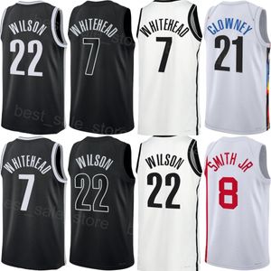 Skriv ut utkast till Pick Basketball Dennis Smith Jr Jersey Noah Clowney 21 Dariq Whitehead 7 Jalen Wilson 22 Mikal Bridges 1 Cameron Johnson 2 Dorian Finney-Smith Black White