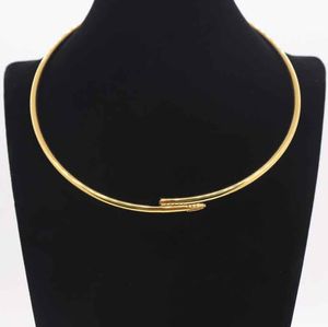 Fashion Necklace Designer Jewelry Big Nail Shape Chains Necklaces for Women and Mens Party Gold Platinum Jewellery