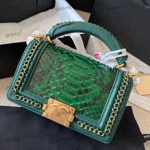 Lyxmärke kvinnors axelväska läder fin mönster 18k förgyllda högklassiga topphandväska flätad hårdvara metallkedja crossbody väska kvinnor middag klänning väskor 20 cm