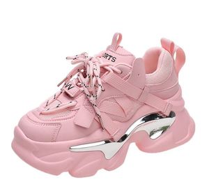 Sapato de sapatos femininos sapato de caminhada ao ar livre feminino malha selvagem respirável aumentou sapatos esportivos casuais para mulheres sapatos de pai