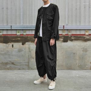 Men's Pants Summer Leggings Military Style Overalls Loose Large Wide Leg Elastic Lace Up Radish Casual