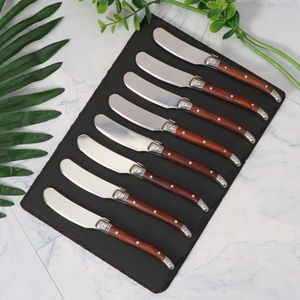 Dinnerware Sets Rosewood Handle Stainless Steel Butter Knife Cheese Spreader Jam Spatula Child Kid Sand Cake Slicer 230714