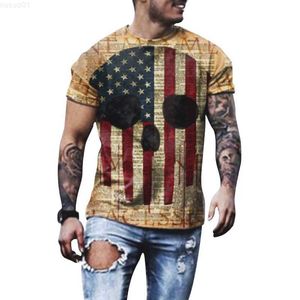 Erkek Tişörtler ABD Bağımsızlık Günü 3d Dijital Baskı Tişörtleri Erkekler Kısa Kollu T-Shirts Yaz Vintage Moda Erkek Tee Tops Street Giyim Plus Boyutu L230715