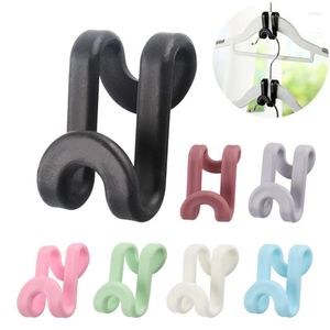 Hangers 50Pcs Mini Clothes Hanger Connector Hooks Plastic Cascading Organizer Rack Space Saving For Closet Extender Clips