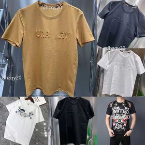 Kurzarm-T-Shirt aus Baumwolle, Herren-Poloshirt, Burby-Designer-T-Shirts, Rundhalsausschnitt, Oberteil für Männer und Frauen, lockeres Sweatshirt, 3D-geprägte Buchstaben, lässiges T-Shirt