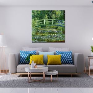 Water Lily Pond Handmade Claude Monet Painting Landscape Impressionist Canvas Art per l'arredamento dell'ingresso