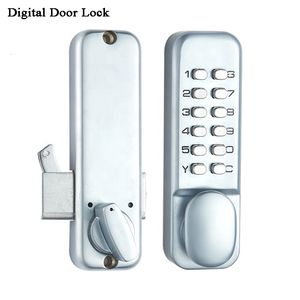 ドアロックスライディングゲートオープナーデジタルロックドアキーレスキーパッドコードパスワードアイアンドアドア防水ドアロックプッシュボタンコンビネーションロック230715