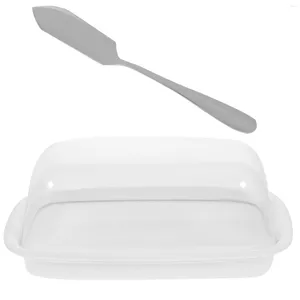 Servis uppsättningar Crisper Plastic Butter Dish Lock förvaringsbehållare Kylskåp Holdant Keeper