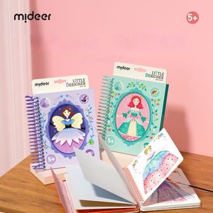 Barn Toy Stickers Mideer Little Designer Makeup Sticker Book Fashion Development Manual Söt Gouache Graffiti Clipping For Girl Gifts 230714