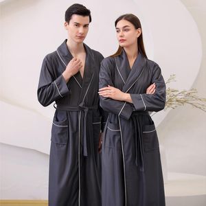 Women's Sleepwear Autumn Couple Nightgown Women Pajamas Robes Men One Pieces Bathrobes Waffle Cardigan Lovers Dressing Gown Pyjama