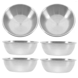 Dinnerware Sets 6 Pcs Dish Soy Sauce Metal Stainless Steel Dishes Plate Small For Cooking Dipping Round Seasoning