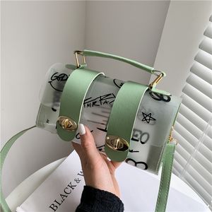 Bolsas de noite de luxo bolsa de ombro feminina PVC transparente graffiti designer bolsa feminina verde menta bolsa móvel bolsas tiracolo bolsa 230714