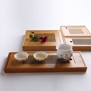 Bulaşık tabakları masif ahşap çay tepsisi drenaj su depolama kung fu set çekmece oda tahta masa Çin töreni aracı 230714