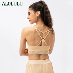 Al0lulu Yoga Bra Women's Sportsベスト通気性のあるフィットネスランニング下着