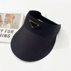 Moda Visor Tasarımcı Hasır Şapka Kadınlar Casquette Mens Visors Elastik Bantlı Günlük Kapa Güneş Şapkaları P Geniş Brim Kova Beyzbol Kapakları 237155C