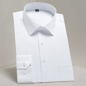 Homens camisetas Plus Size Básico Padrão Fit Manga Longa Vestido Camisa Sólida Listrada Formal Negócio Branco Trabalho Escritório Clássico Masculino 230715