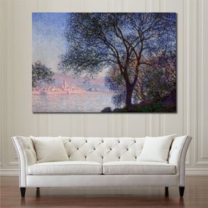 Canvas Artwork Antibes Seen from The Salis Gardens 02 Claude Monet Painting Handmade Impressionist Landscape Art for Dining Room