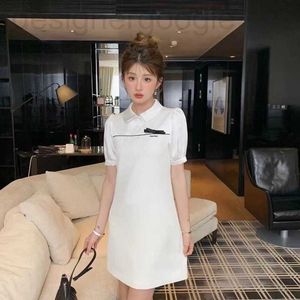 Urban Sexy Dresses designer Miu Bubble Short Sleeve Dress for Women 23 Summer New Polo Neck, Bow Tie, Silk Face, Acetic Acid Splice, Straight Skirt 5PZ4