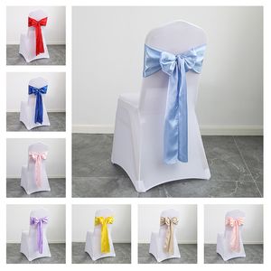 Faixas 10/50/100 pçs/lote Faixas para Cadeira de Cetim Laço Cadeira de Casamento Nó Fita DIY Laços Para Eventos de Festa e Decorações de Cadeira de Banquete 230714