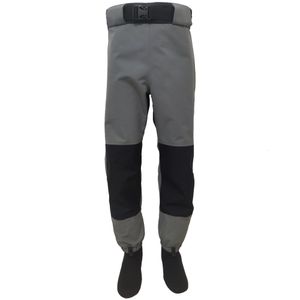 Pantaloni da esterno Pantaloni da caccia da uomo 3 strati Tessuto impermeabile traspirante Trampolieri da pesca a mosca con calzini in neoprene 230714