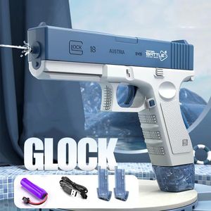 Plack Play Water Fun Glock Electric Repeater Gun Dzieci Automatyczne zraszaczy ściskające wysokie ciśnienie Strong 230714