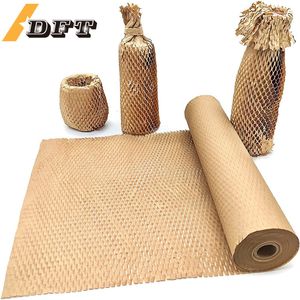 Storage Bags 10M Honeycomb Cushioning Wrap Roll for Moving Packaging Gifts Recyclable Paper Supplies Bubble Wrapp 230715