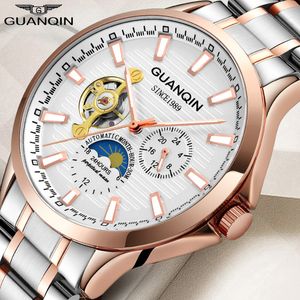 他の時計Guanqin MechanicalMens Watches Top Brand Waterproof ClockMenビジネス自動アナログウォッチRelogiosMasculino230714