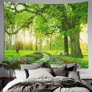 Tapestries Dome Cameras Sepyue Landscape Tapestry Tree Waterfall Large Tapestry Animal Pigeon Wall Tapestry Home Bedroom Curtain Tapestry Wall Hanging R230714