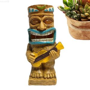 Trädgårdsdekorationer harts Maya figur utsökta robusta dekorativa figurin trädgårdsstaty multifunktionell solenergi harts dekoration trädgård domstol l230714