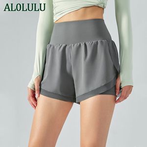AL0LULU Yoga Summer Women's Sexy High Waist Shorts Mesh Breathable Moisture Absorption 3-color Sports Fitness Running