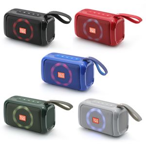 TG193 LED yanıp sönen hafif hoparlörler taşınabilir dış mekan 1200mAh Boombox kumaş su geçirmez subwoofer FM kablosuz radyo