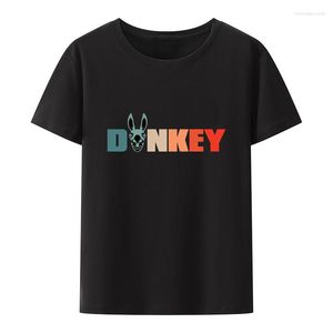 Men's T-skjortor Retro Vintage Donkey Cotton T-shirts Tshirt Tryckt T-shirt Top O-Neck Camisetas kortärmad nyhet Summer Y2K Klädhumor