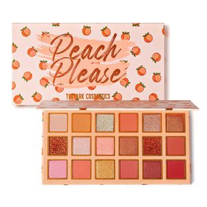 Ombretto 18 colori Peach Glitter Eyeshadow Palette Shiny Plate Matte Highlight Pearlescent Blush Cosmetico femminile Trucco carino 230714