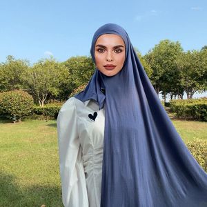 Halsdukar muslimska kvinnor merceriserad bomull stor hijab med haka del hög kvalitet islamiska sjalar omslag säljer headscarf ramadan bön hattar