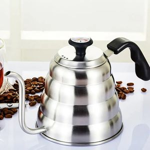 Chaleira para café gotejamento pescoço de cisne 1 peça, cafeteira feita à mão, panela de boca fina de aço inoxidável, filtro de gotejamento, bico longo, bule para derramar, 1/1,2L