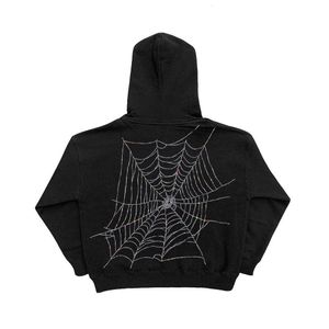 Erkek Hoodies Sweatshirts High Street Spider Web S Kelebek Y2K Tam Yüz Zip Hoodies Sweatshirt Büyük Boy Gotik Erkekler Kadınlar Sokak Giydirme 230714