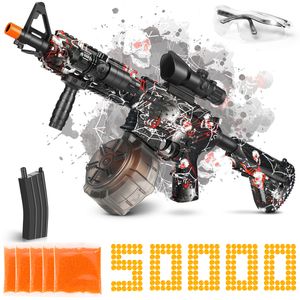 Sand Play Water Fun Gel Ball Blaster M4 Splatter Full Auto Rechargeable Summer Outdoor Activities Team Shooting Games 230714