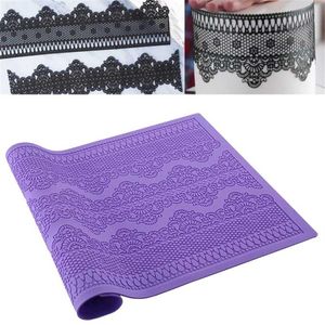 Flower Pattern Silicone Mat Fondant Cake Lace Embossed Cake Mold Sugar Lace Mat Cake Decorating Tool Embossing Mat 220110230Y