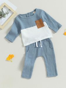 Kläder sätter baby flicka vinterdräkt set långärmad stickad tröja topp elastiska byxor 2 stycke casual play dräkt för 0-4t