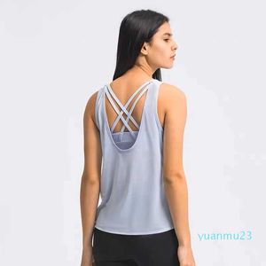Lulu Vest Women Tracksuit Trandss Tank Top Yoga Riding Sports Suit for Litness Breatable 2-in-1 Blouse Trainning Gym Rockproof Sports Shirt امرأة سيدة